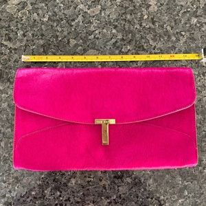 Ted Baker Calf Skin Hot Pink Clutch